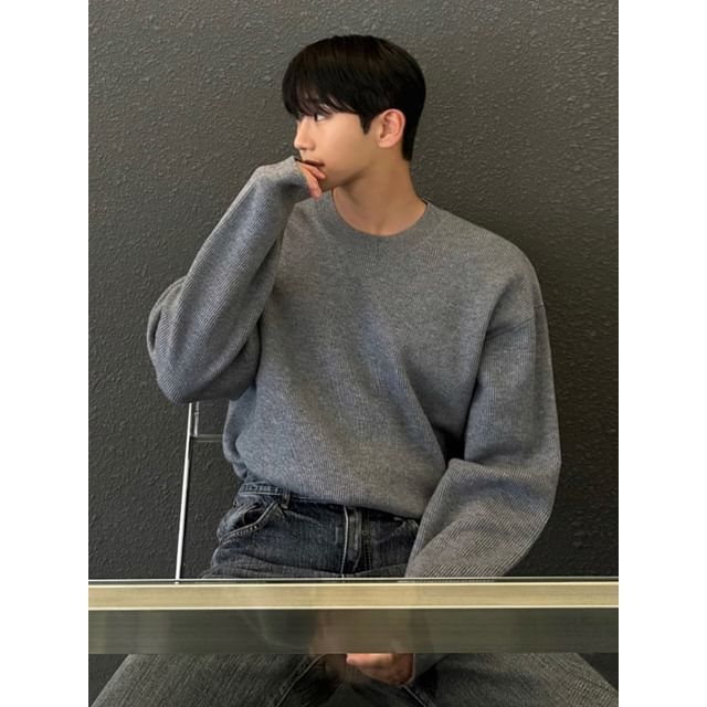 MRCYC-Plain Loose Knit Top