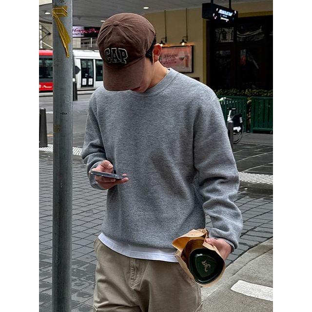 MRCYC-Plain Loose Knit Top