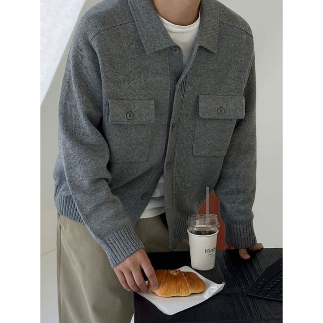 MRCYC-Plain Polo Cardigan