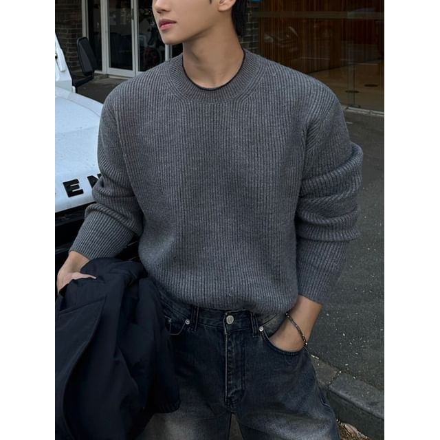 MRCYC-Plain Ribbed-Knit Top