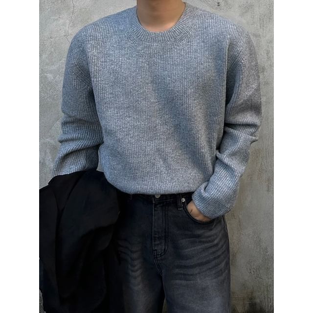MRCYC-Plain Ribbed-Knit Top