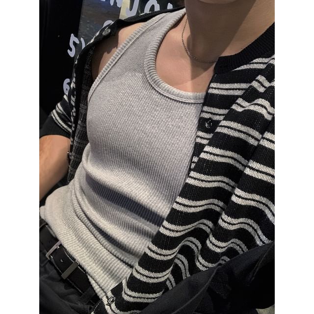 MRCYC-Plain Ribbed Slim Tank Top