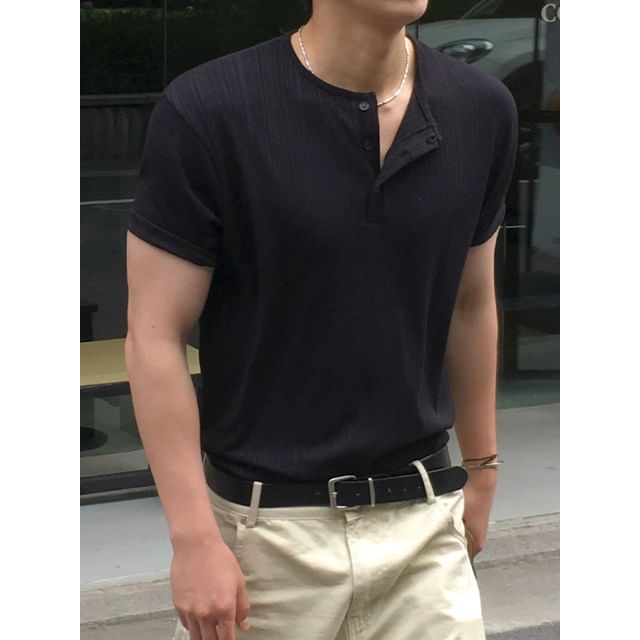 MRCYC-Plain Short-Sleeve Henley