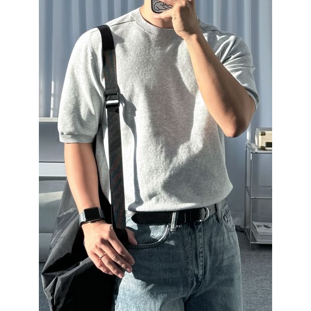 MRCYC-Plain Short-Sleeve Knit T-Shirt