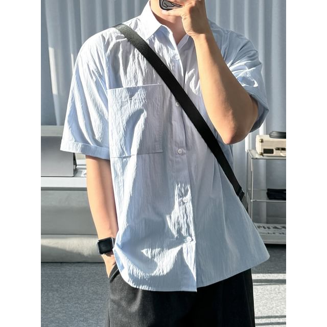 MRCYC-Plain Short-Sleeve Pocket Shirt
