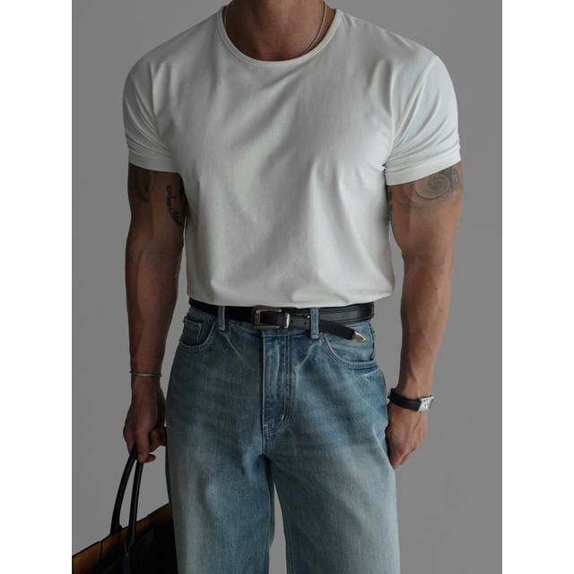 MRCYC-Plain Short-Sleeve Slim T-Shirt