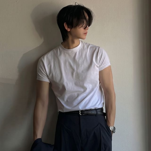 MRCYC-Plain Short-Sleeve Slim T-Shirt