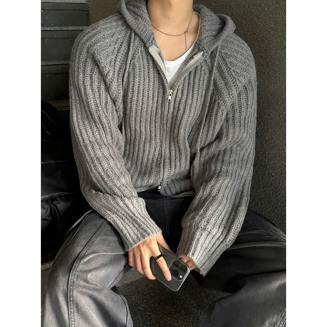 MRCYC-Raglan-Sleeve Hooded Zip Cardigan