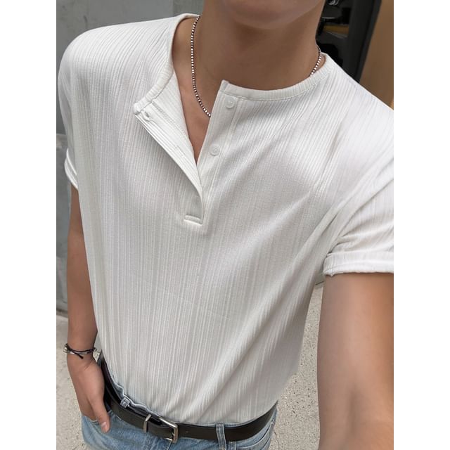 MRCYC-Short-Sleeve Slim Henley
