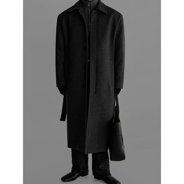 MRCYC-Single-Breasted Woolen Coat with Sash