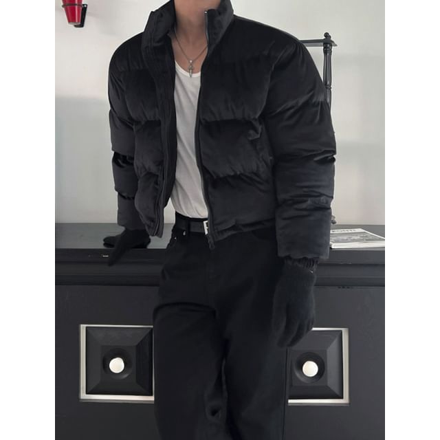 MRCYC-Stand-Collar Paded Crop Jacket
