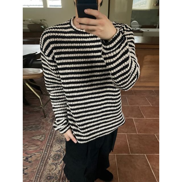 MRCYC-Striped Loose Knit Top