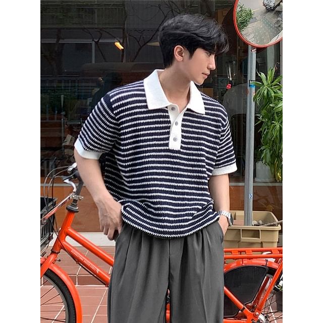MRCYC-Striped Short-Sleeve Polo Shirt