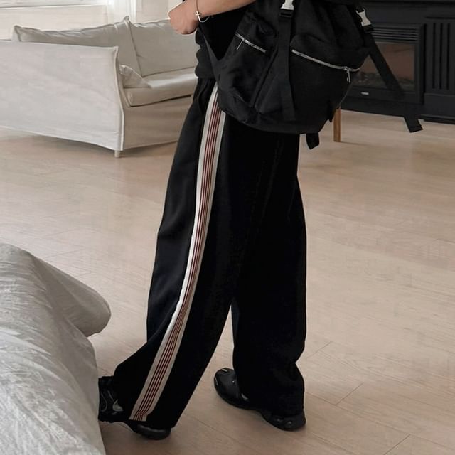 MRCYC-Striped Straight-Cut Loose Sweatpants