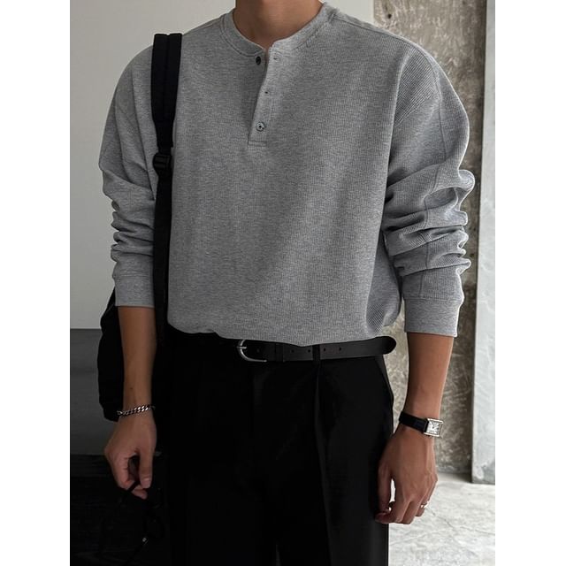 MRCYC-Waffle Henley-Neck T-Shirt