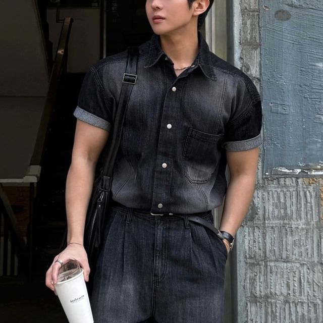 MRCYC-Washed Denim Relax Shirt