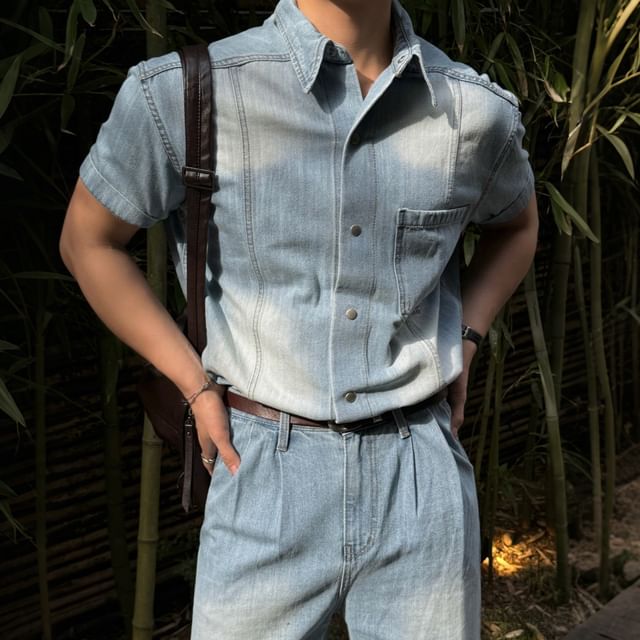 MRCYC-Washed Denim Relax Shirt