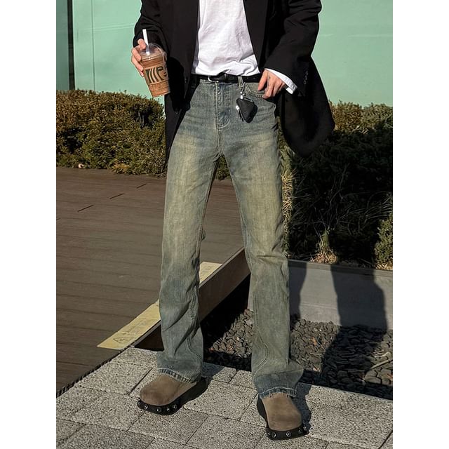 MRCYC-Washed Straight-Cut Jeans