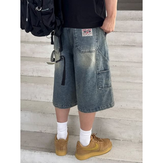 MRCYC-Washed Wide-Leg Denim Jorts