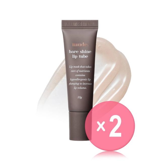 mude-Bare Shine Lip Tube 2pcs Bundle Set