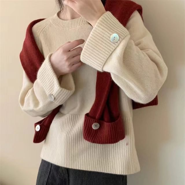 Muezz-Crew Neck Plain Sweater