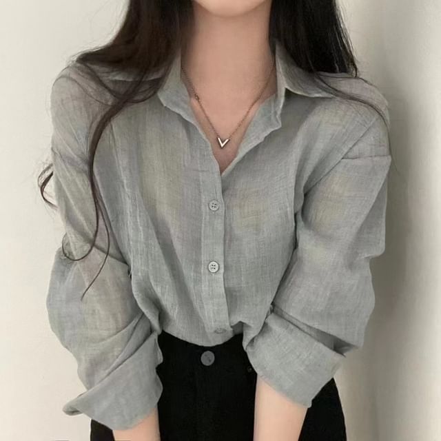 Muezz-Long-Sleeve Plain Shirt