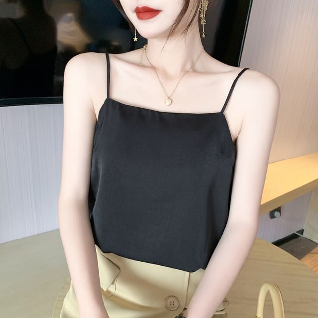 Muezz-Plain Satin Cami Top