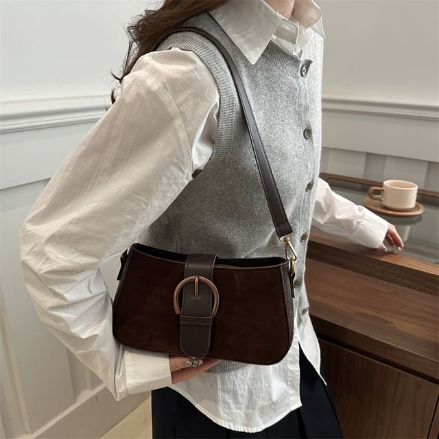 Mulgam-Buckled Faux Leather Shoulder Bag
