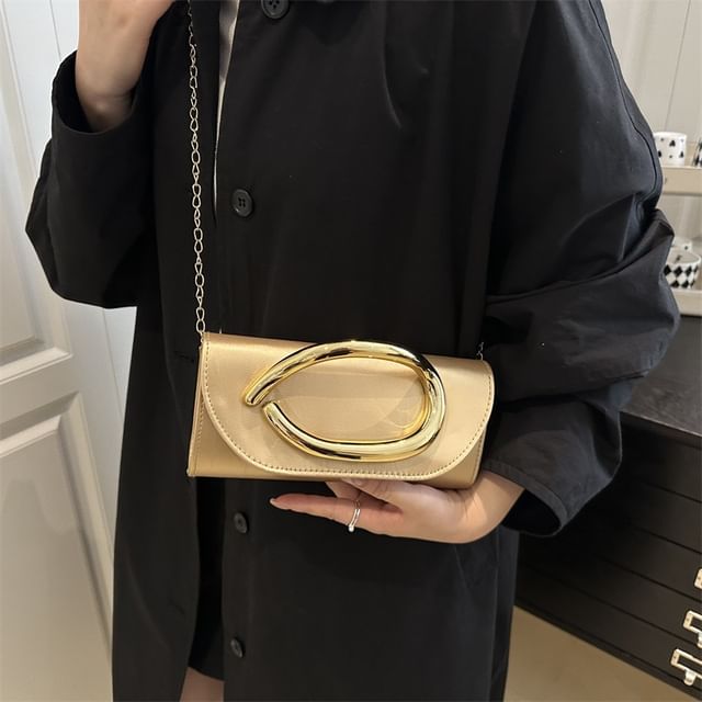 Mulgam-Chain Strap Flap Crossbody Bag
