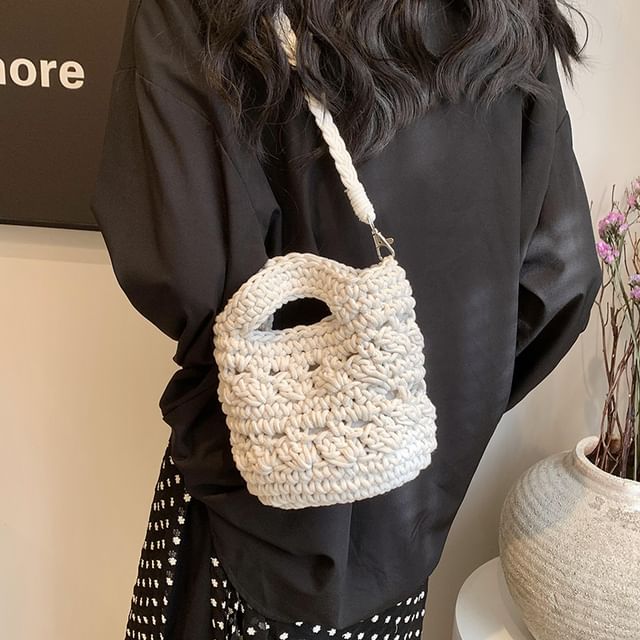 Mulgam-Crochet Knit Crossbody Bag
