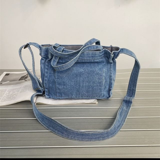 Mulgam-Denim Top Handle Crossbody Bag