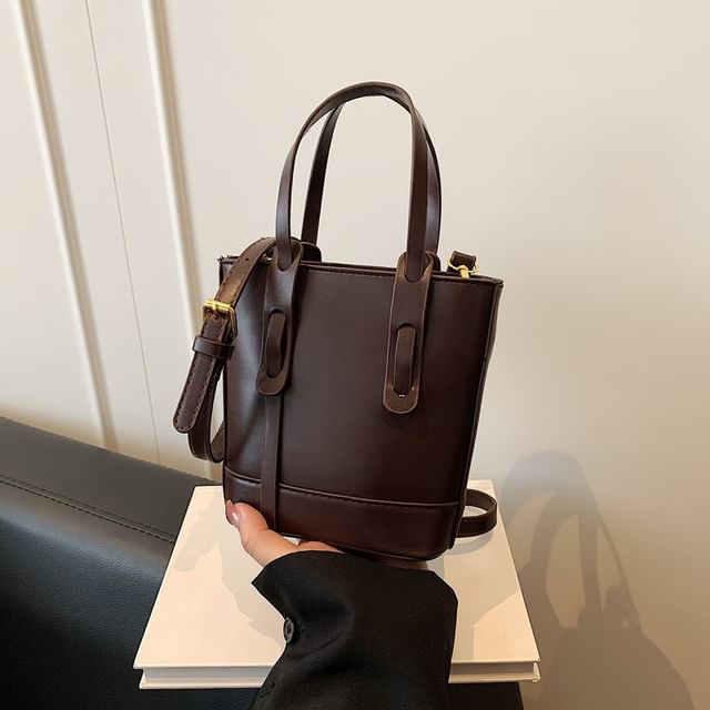 Mulgam-Faux Leather Bucket Bag