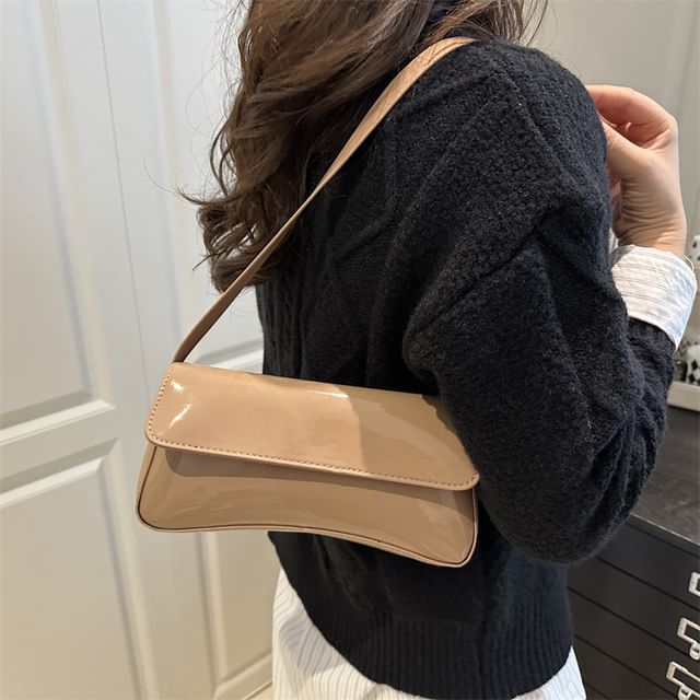 Mulgam-Faux Leather Flap Shoulder Bag