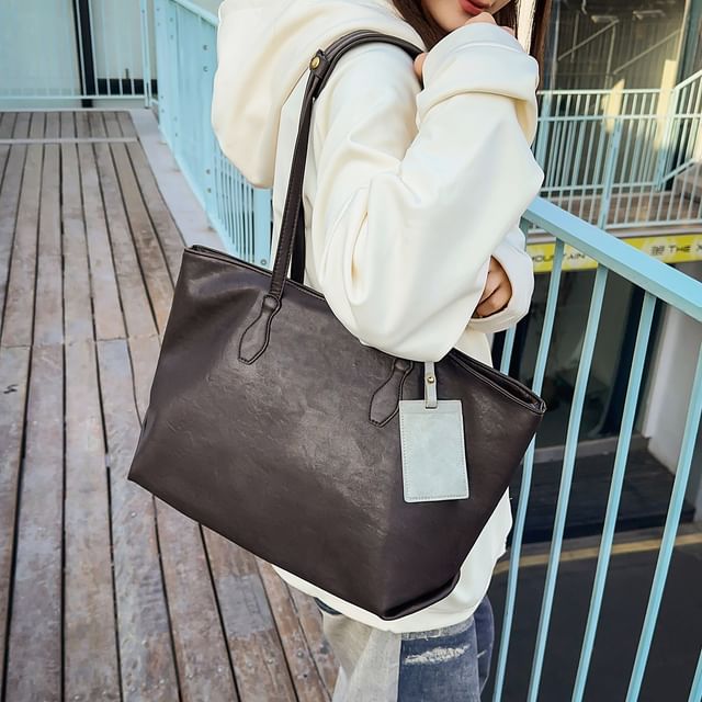 Mulgam-Faux Leather Tote Bag