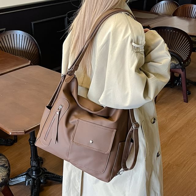 Mulgam-Flap Pocket Zip Crossbody Bag