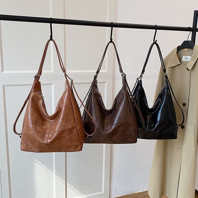 Mulgam-Multi-Way Faux Leather Tote Bag