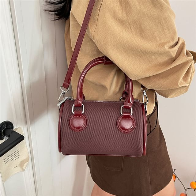 Mulgam-Panel Crossbody Boston Bag