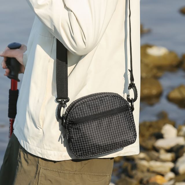 Mulgam-Plaid Nylon Mini Crossbody Bag
