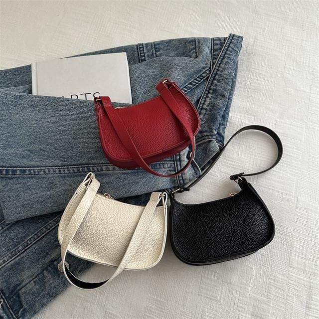 Mulgam-Plain Faux Leather Crossbody Bag