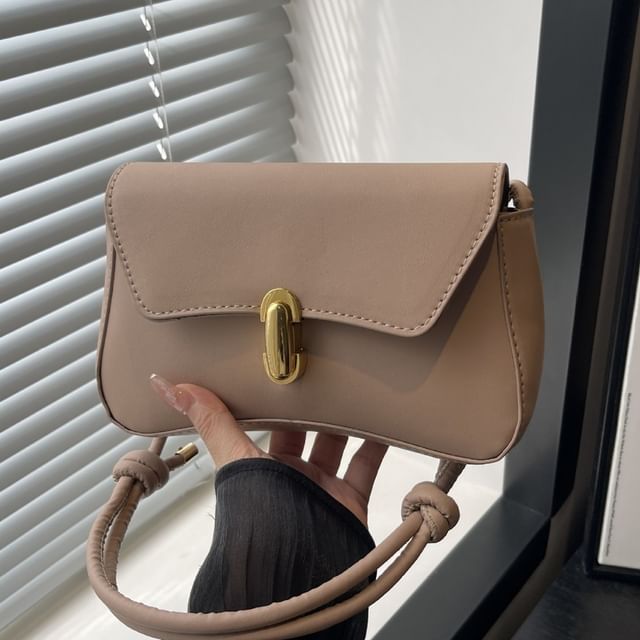 Mulgam-Plain Faux Leather Satchel Bag