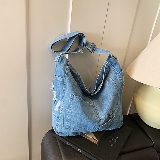 Mulgam-Washed Denim Crossbody Bag