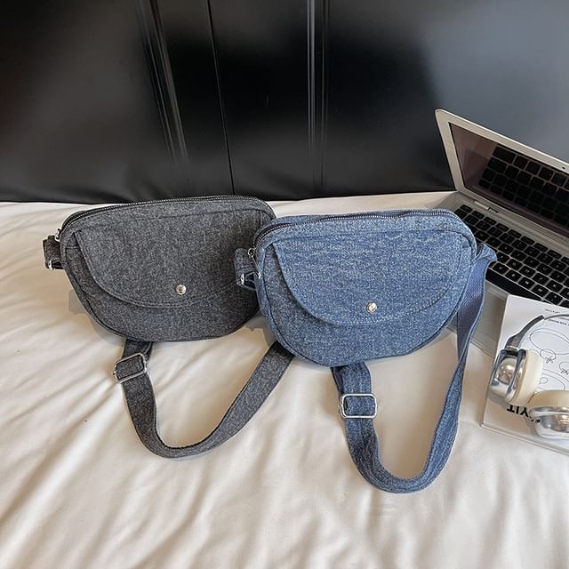 Mulgam-Washed Denim Crossbody Bag