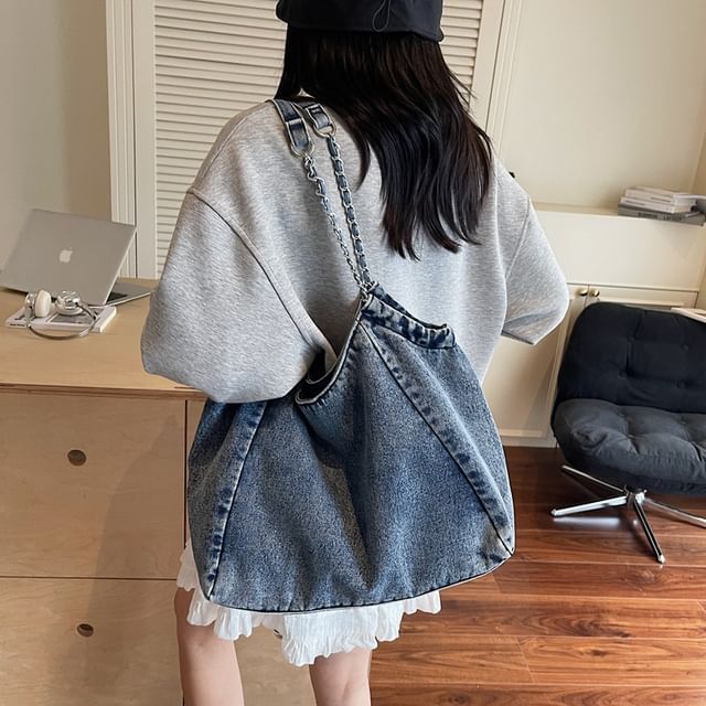Mulgam-Washed Denim Tote Bag