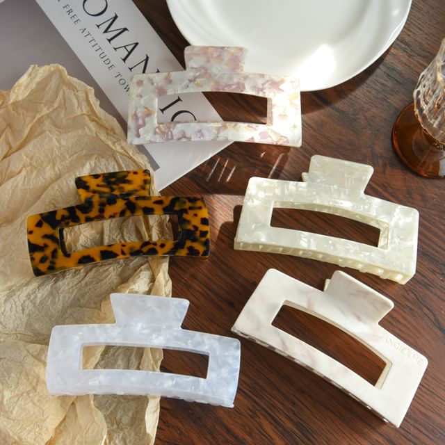 Muweordy-Rectangle Acetate Hair Claw Clip