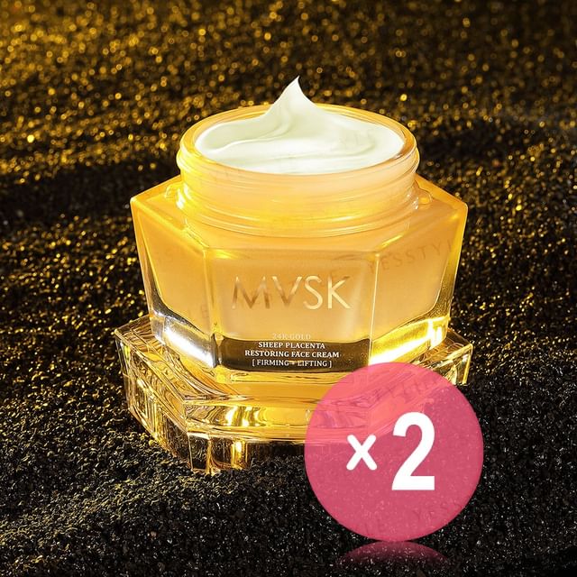 MVSK-24K Gold Sheep Placenta Restoring Face Cream 2pcs Bundle Set