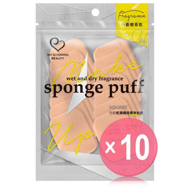 My Scheming-Square Wet Dry Fragrance Sponge Puff 10pcs Bundle Set