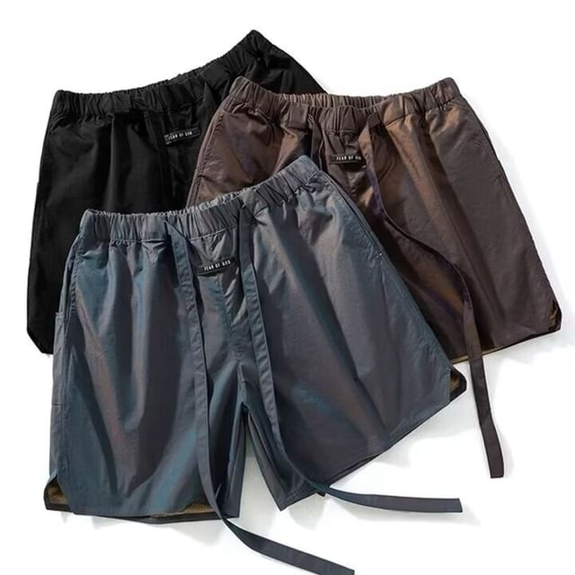 Myanderthal-Elastic Waist Plain Track Shorts