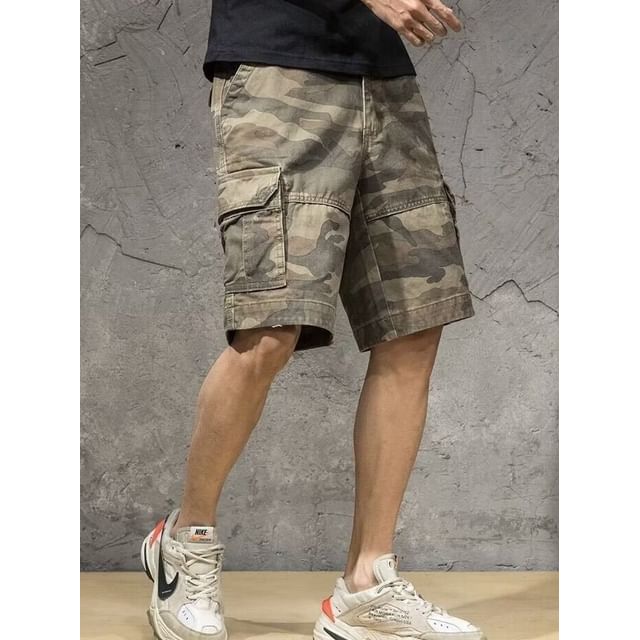 Myanderthal-Mid Rise Camouflage Cargo Shorts