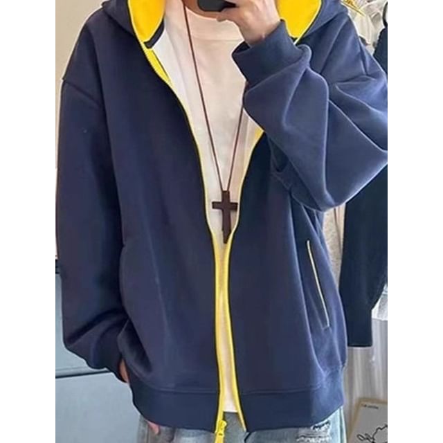Myanderthal-Two Tone Zip Hoodie