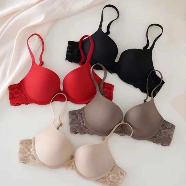 Nabla - Lace Panel Wireless Bra | YesStyle